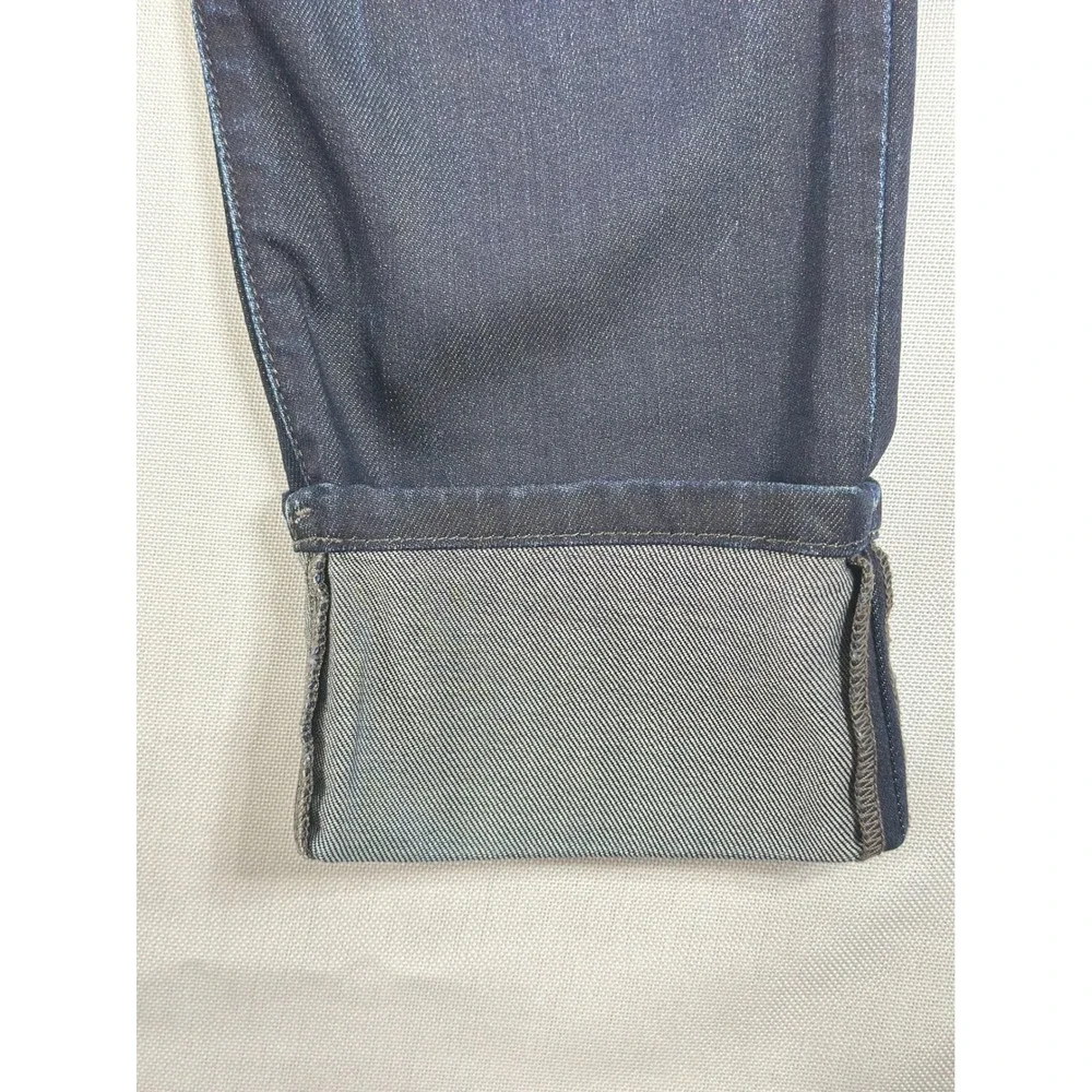 Joe's Jeans Cropped Denim Womens 27 Dark Blue Excellent Cuffed Stretch Mid Rise